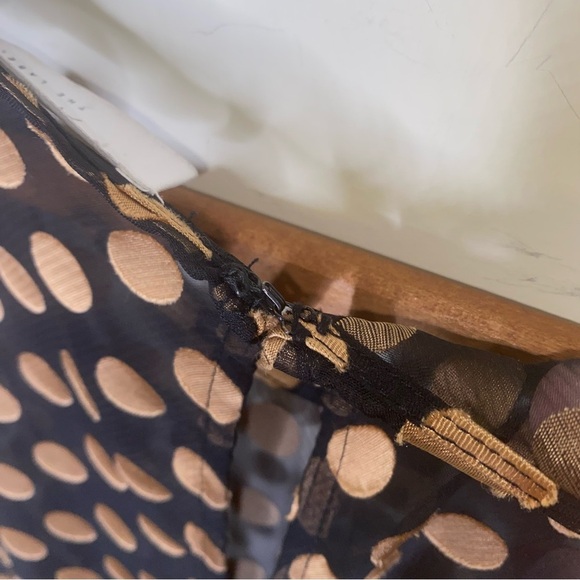 ASTR the Label Size Medium Black with Gold Polka Dot Long Sleeve Sheer Dress - Picture 6 of 14